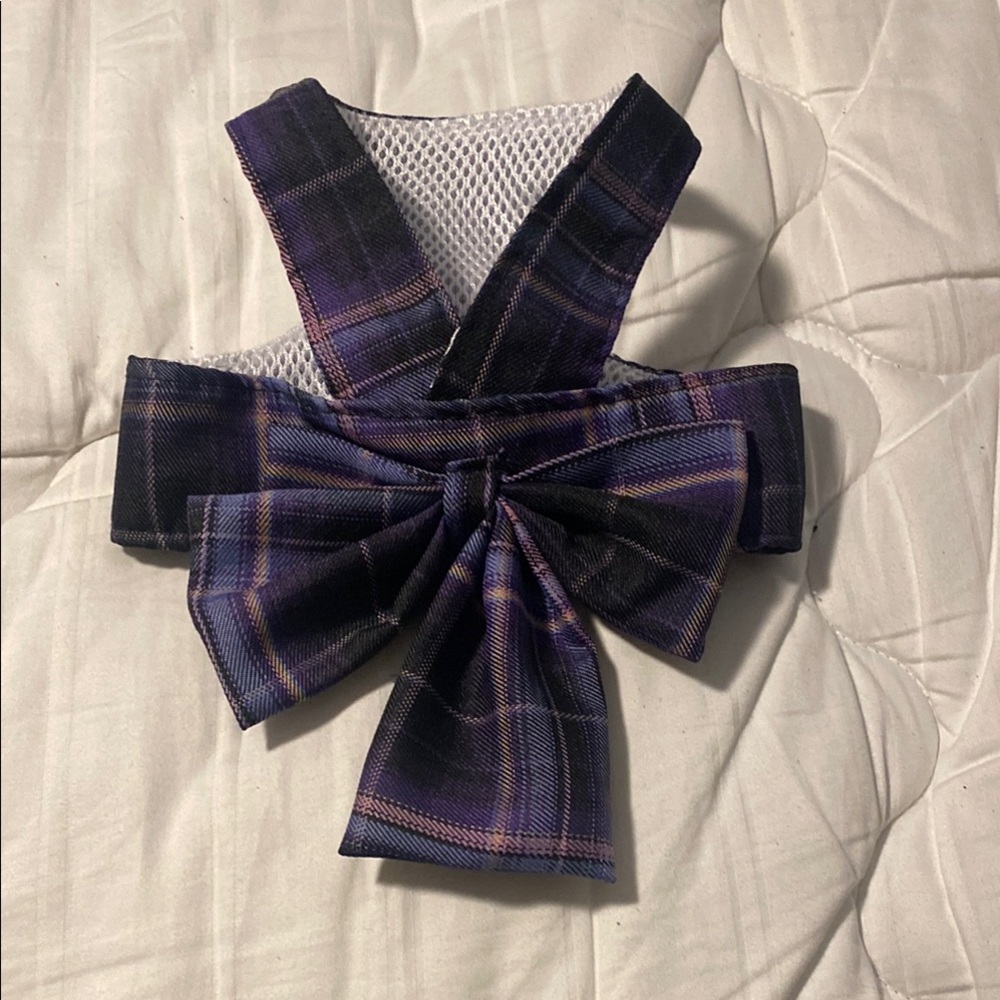 Plaid Bow Harness Vest